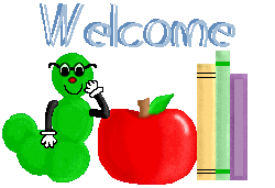 Graphic of Apple with a Welcome sign